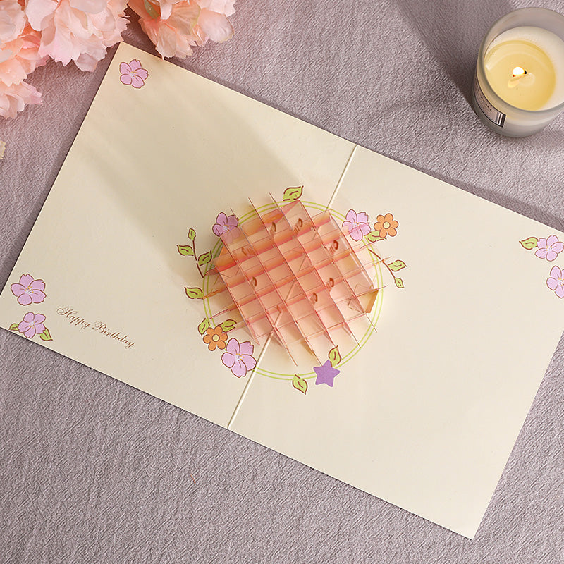 B - PVC Material 3D pop Up Birthday Greeting Cards