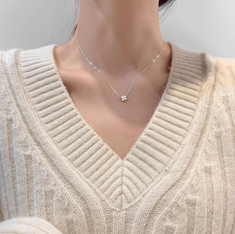 Lucky clover 925 silver necklace