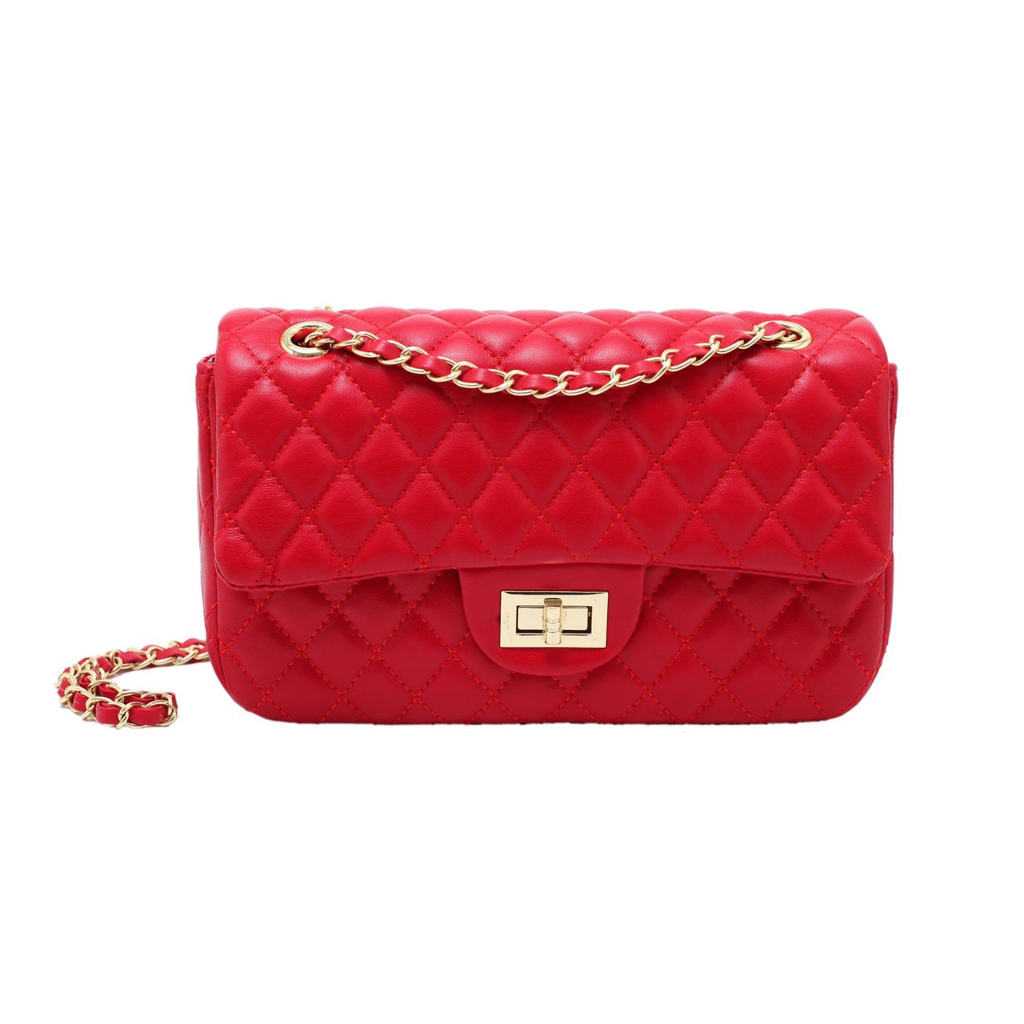 Pure Color Handbags Big Capacity Diamond Lattice Elegant Shoulder Bolsa Female Chain Leisure Crossbody Purses