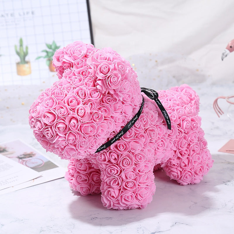 Eternal Rose Puppy LIMITED EDITION Dog Handmade Foam Teddy Bear Gift