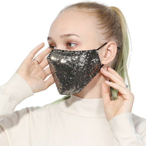 Sequin Face covering Cloth Facemask w/ filter Facemask for Adult