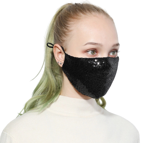 Sequin Face covering Cloth Facemask w/ filter Facemask for Adult