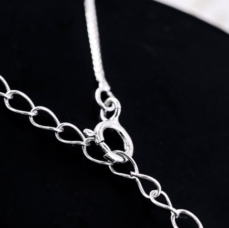 925 Silver Moon Cat Necklaces Pendants Choker Necklace for women girl Jewelry Colar de Plata