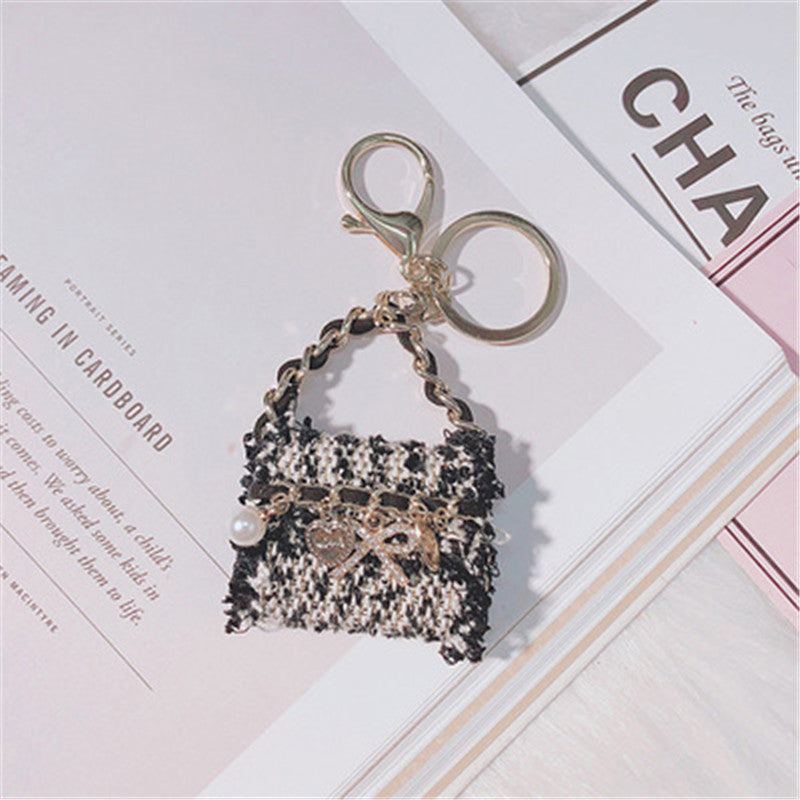 Creative Fur Tassel Ball Diamond Crystal Rhinestone Handbag Car Keychain Ladies Gift Pendant Keyring