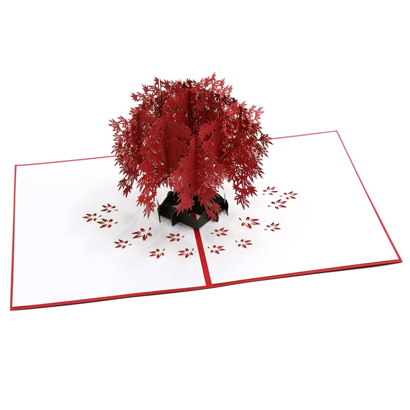 A2 - Red Maple Tree Pop Up Greeting Cards