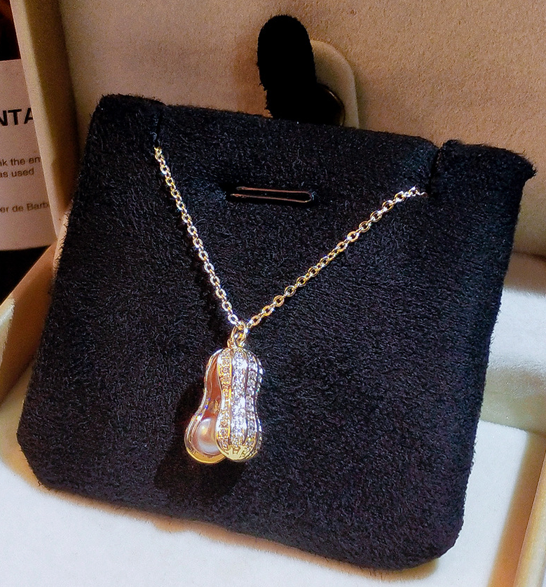 O - Pearl Peanut Pendant Necklace Women Pendant