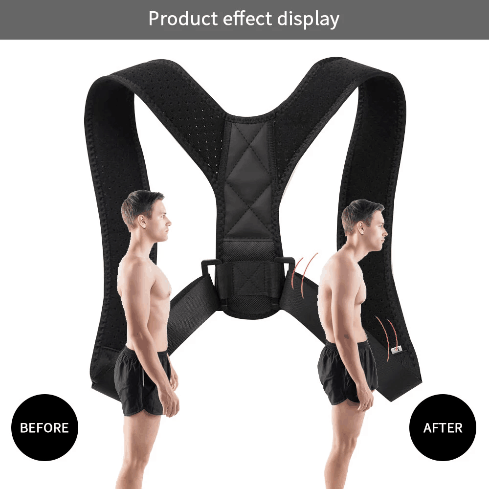 Posture Corrector Adjustable Back Support For Men Woman Helps Promote Proper Posture Black