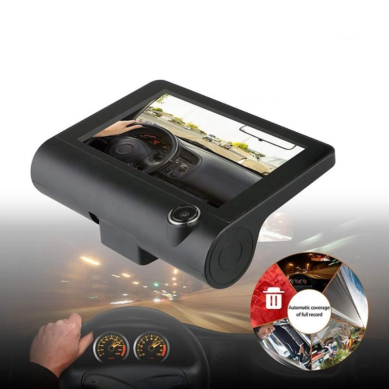 L - Dash Cam 4.0 Inch 3 Lens Car Black Box HD 1080P 170 Degree Wide Angle Car Camera DVR Video Recorder G-Sensor Dashcam