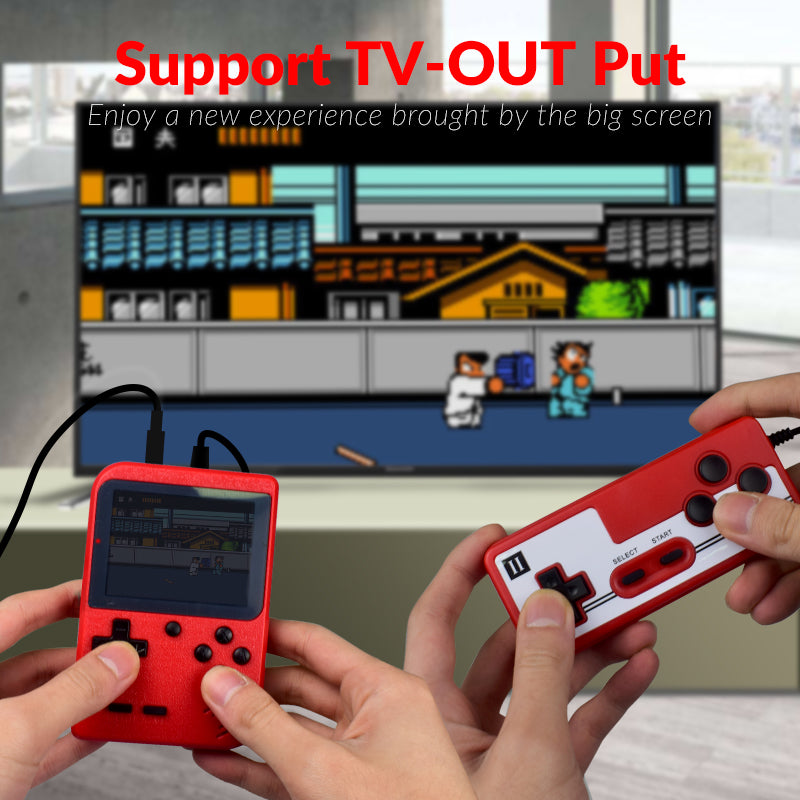 G - 400 Built in Retro Classic Video Games Handheld Console w/ 2 player Gift Set Black Red Blue Yellow and White