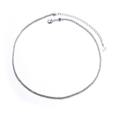 925 plated silver shining star necklace women