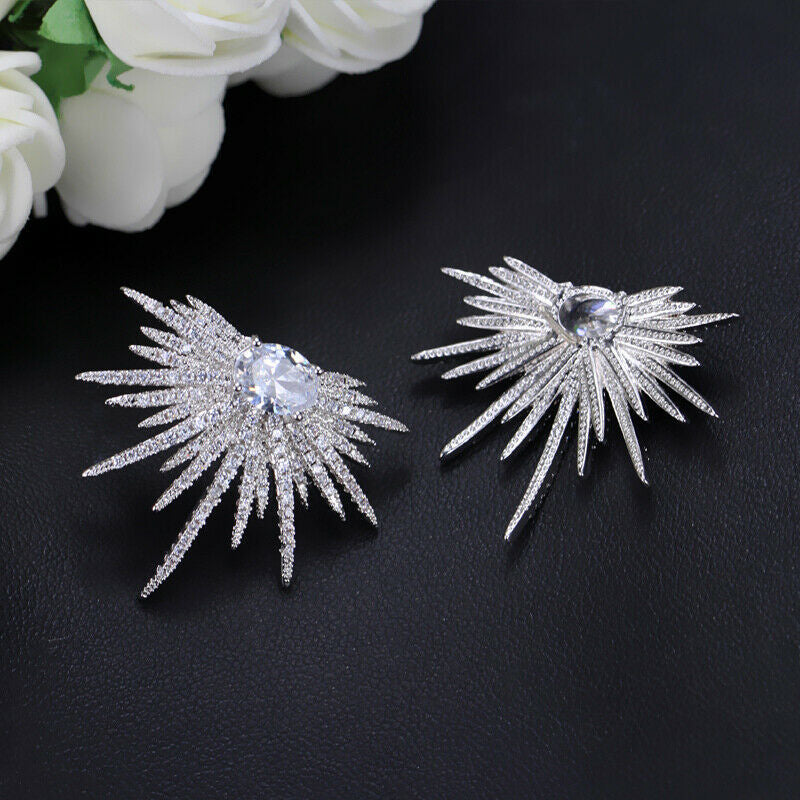 Crystal Fireworks Earrings Diamond Rhinestone Sparkling Stud Earring Gift