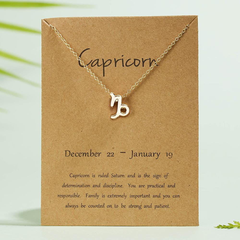 18K Gold Plated Zodiac Pendant Necklace Pendant Dainty Birthday Bridal Friendship Gift