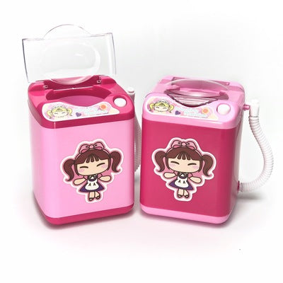 A - Mini Electric Makeup Brush Cleaner Makeup Sponge Washing Machine Dollhouse Toy Automatic Washer USB