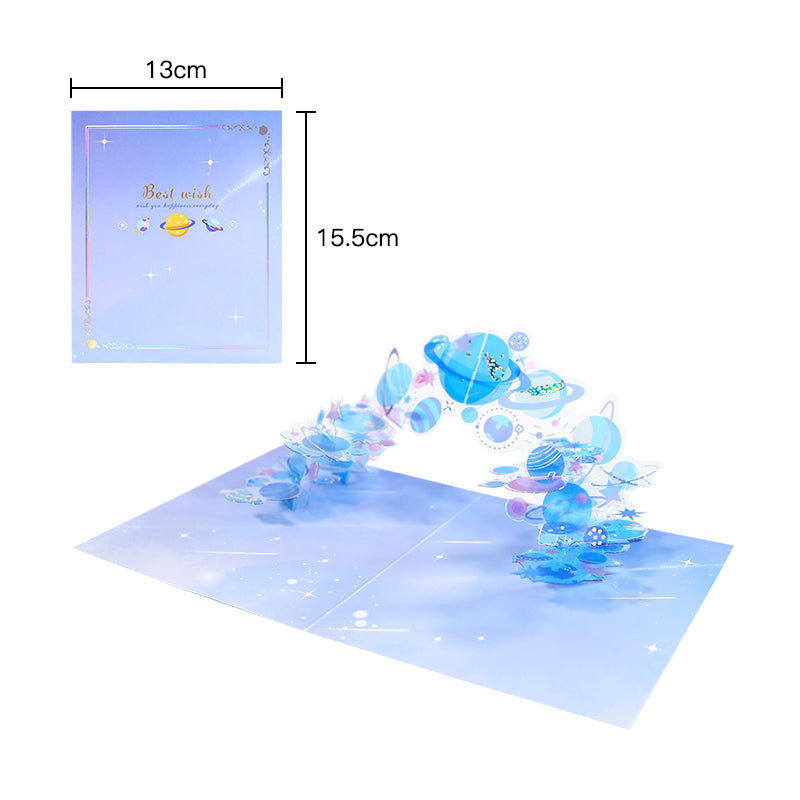 C - PVC material 3d pop up Dream planet greeting cards
