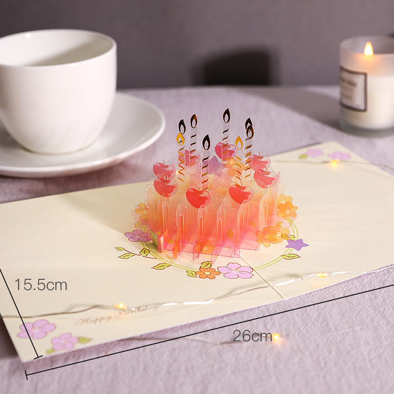 B - PVC Material 3D pop Up Birthday Greeting Cards
