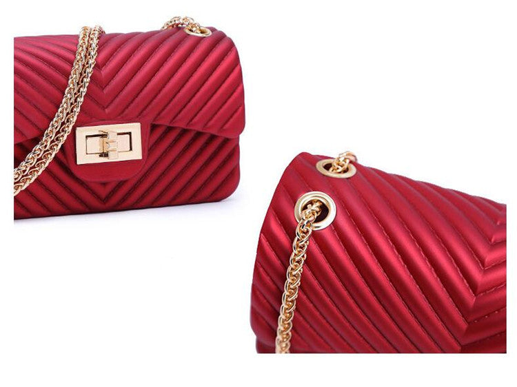 Cute Clutch Purses Ladies Single Bag Shoulder Female Women Jelly Luxury Handbags with Chain