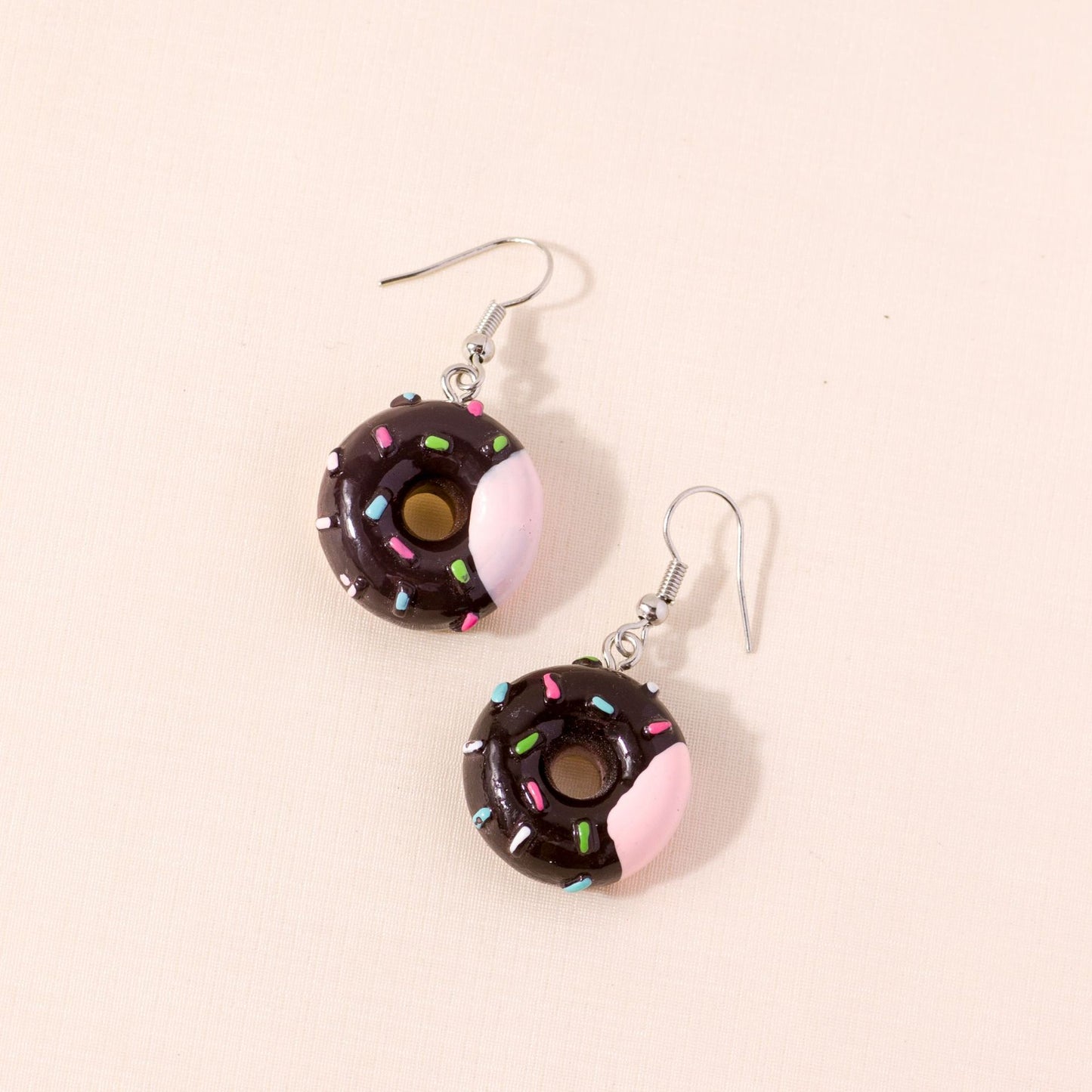 SS - Mini Donuts Charm Earrings Sprinkles Glazed Doughnut Dangle