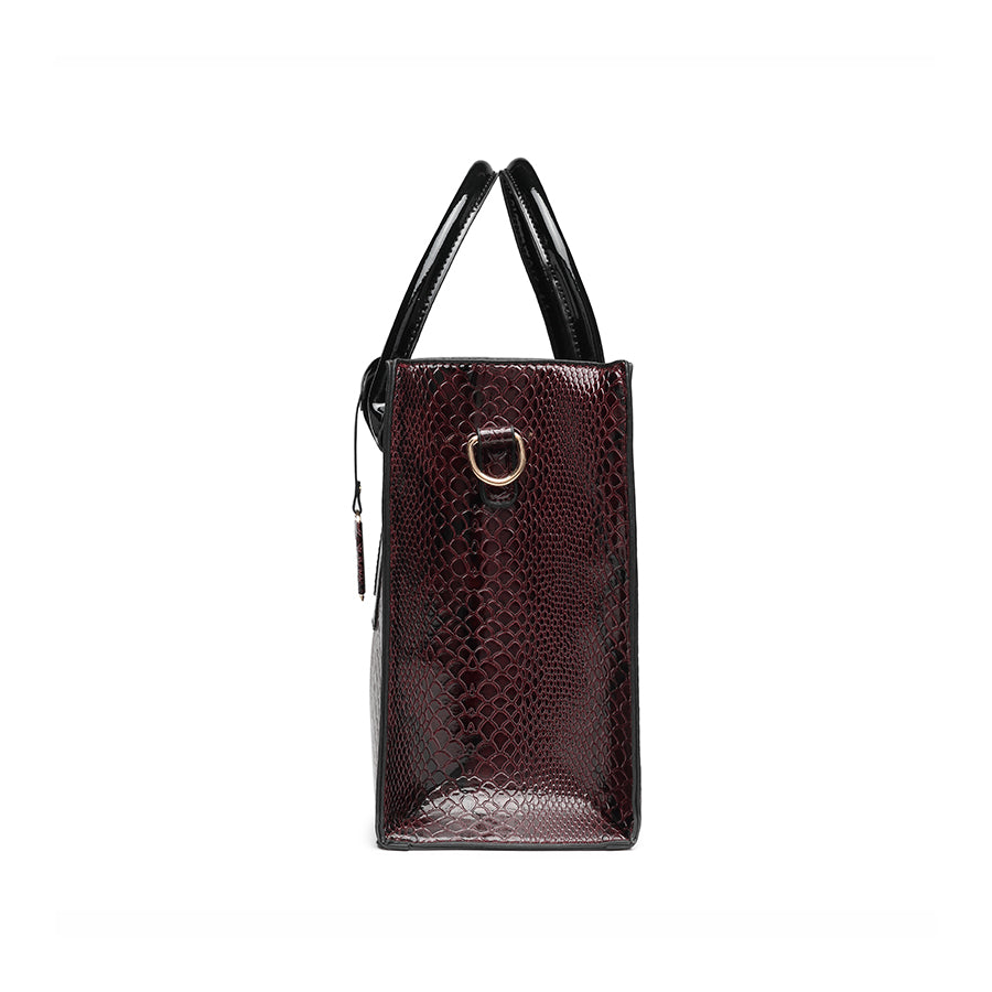 Snake Pattern PU Leather Casual Tote Ladies Fashion Document Hand bags
