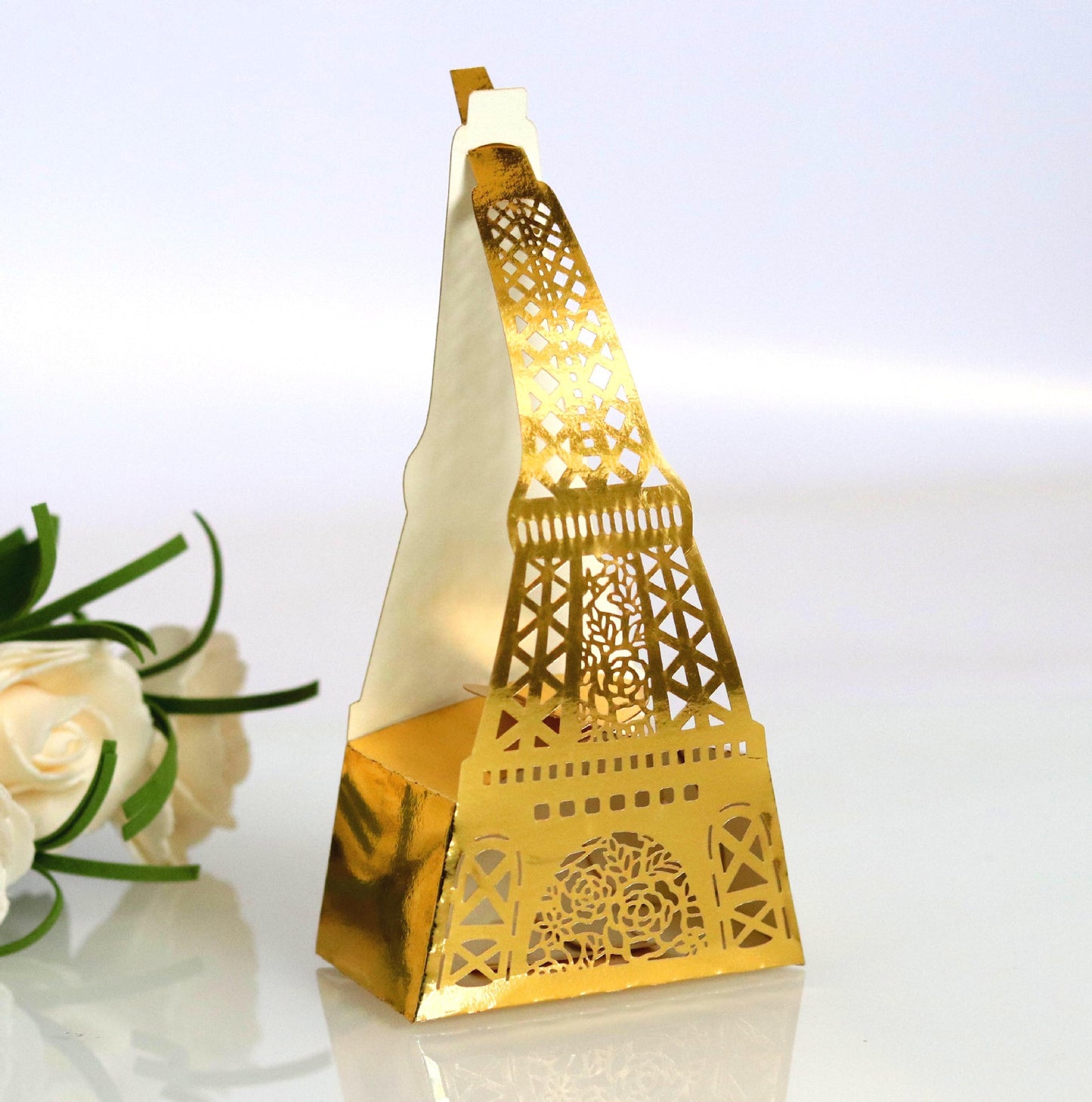 M - 20pc Eiffle Tower Party Favor Boxes Laser Cut Box Graduation Birthday Wedding Bridal Gift Favour