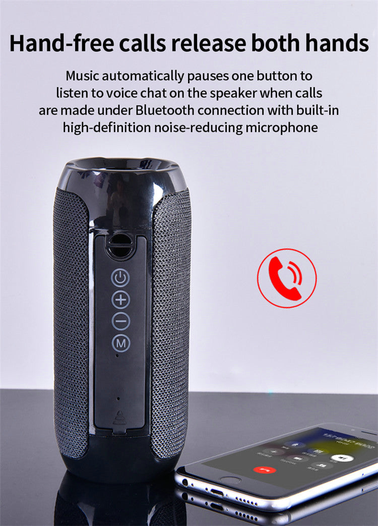 H - T&G Multifunctional Portable Mini Wireless Outdoor Speaker Waterproof IPX6 Mini Bluetooth Stereo Bass USB/TF/FM Radio Loud Sound Box for Phone TV Laptop