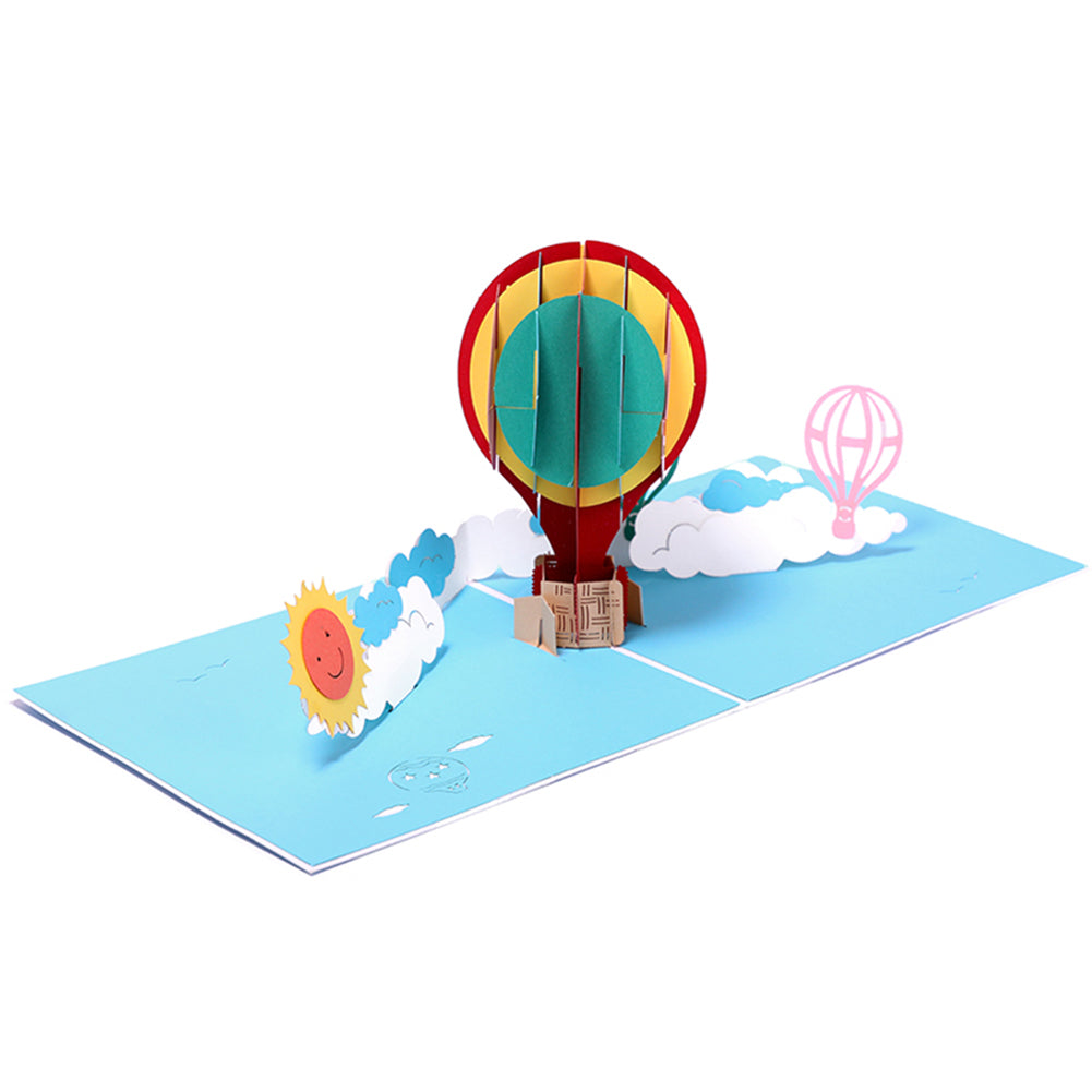 A1 - Hot air Balloon birthday greeting 3d pop up greeting card