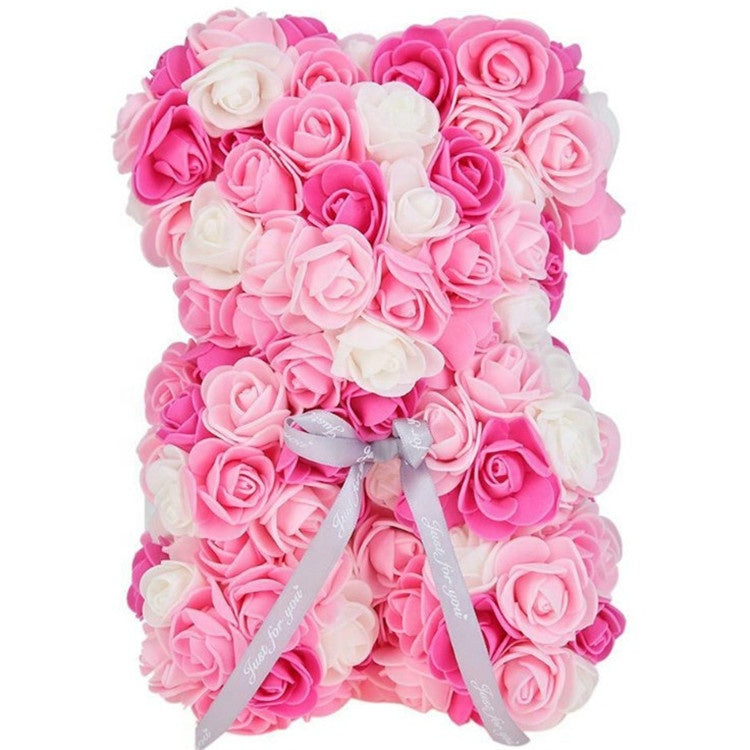 Eternal Rose Teddy Bear Mixed Colour Handmade Gift Graduation Wedding Birthday