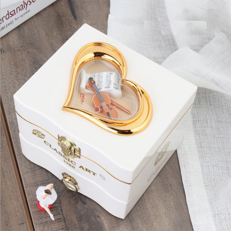 Music Box Dancing Ballerina Jewelry Storage Old Timer Vintage Retro Style Home Decor Musical Gift Toy