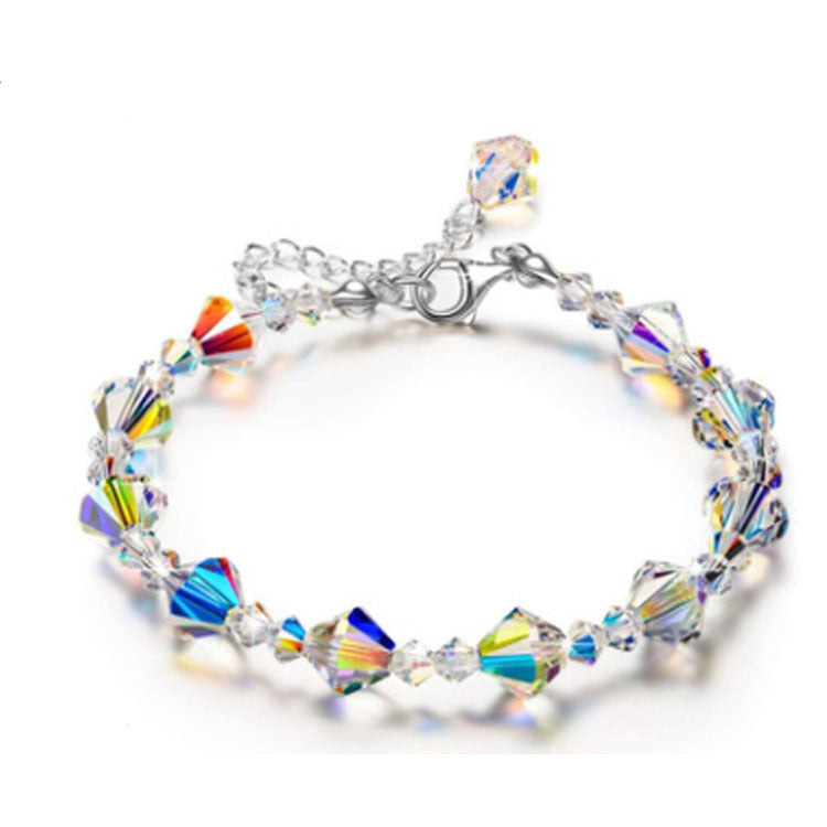 U - Lobster Clasp Sparkling Bracelets Colourful Aurora Geometric Crystal Bracelet For Girls Gifts