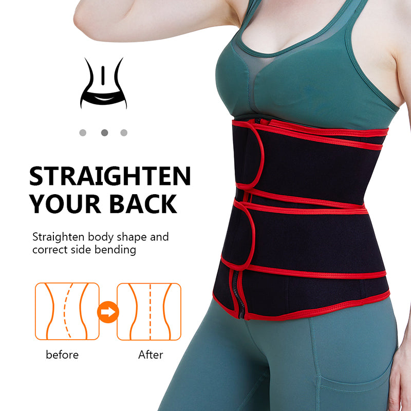 Waist Trainer Belt for Women Slimming Belly Band Sweat Sports Girdle Belt Black