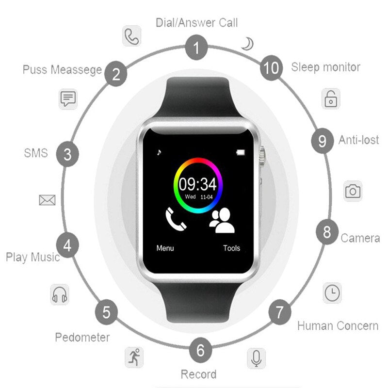 K - Bluetooth touchscreen Smartwatch For Android and IOS Yellow Box