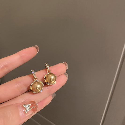 Gold Plated Crystal Drop Pearl Earring