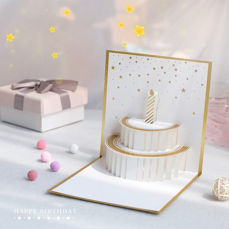 B - pop up 3d birthday cake greeting cards