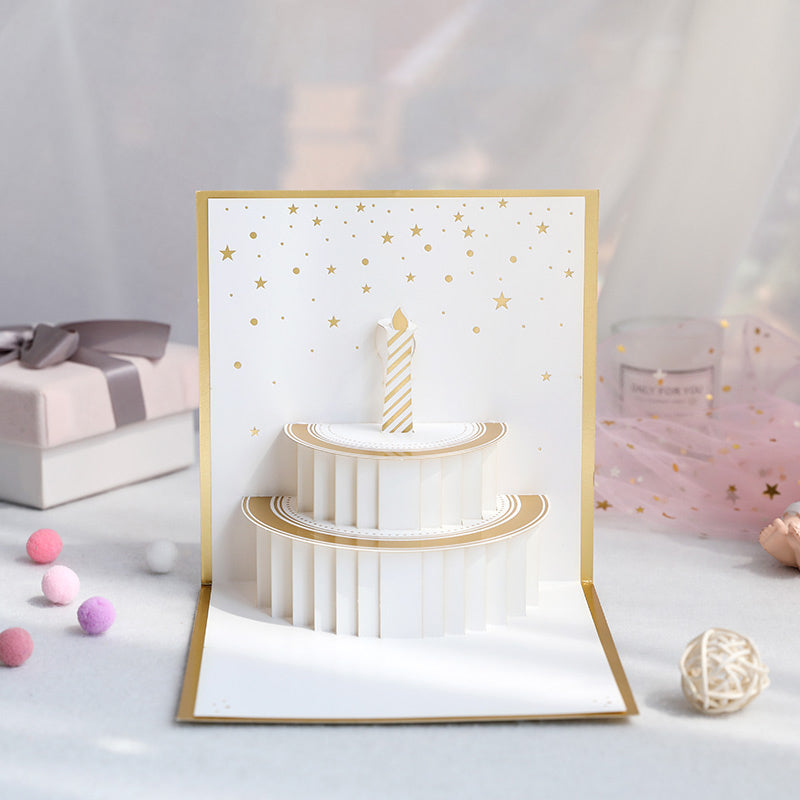 B - pop up 3d birthday cake greeting cards