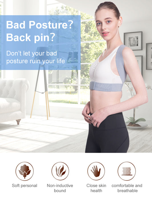 Posture Corrector Adjustable Back Support For Woman Helps Promote Proper Posture Blue