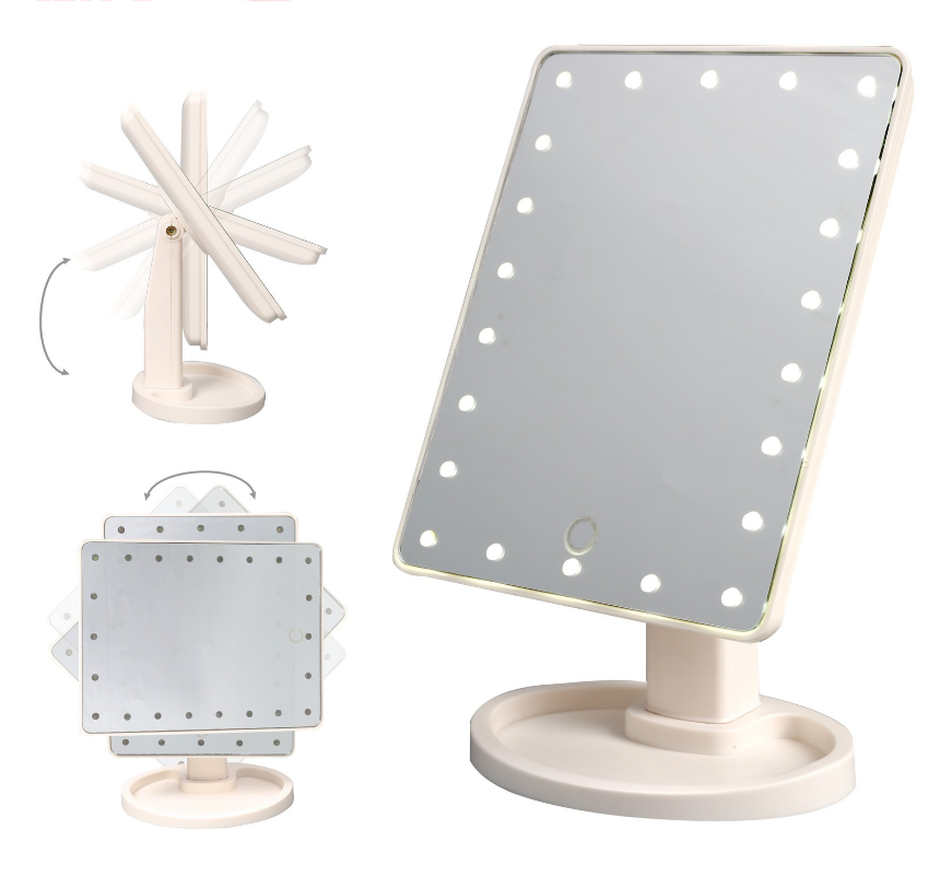 A - LED Lighted Makeup Mirror With Touch Screen