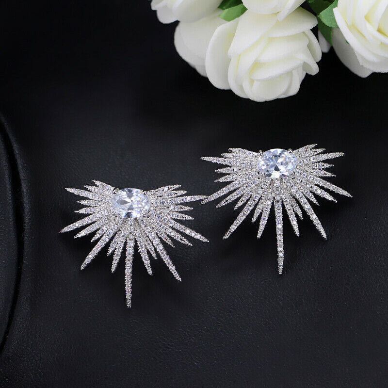 Crystal Fireworks Earrings Diamond Rhinestone Sparkling Stud Earring Gift