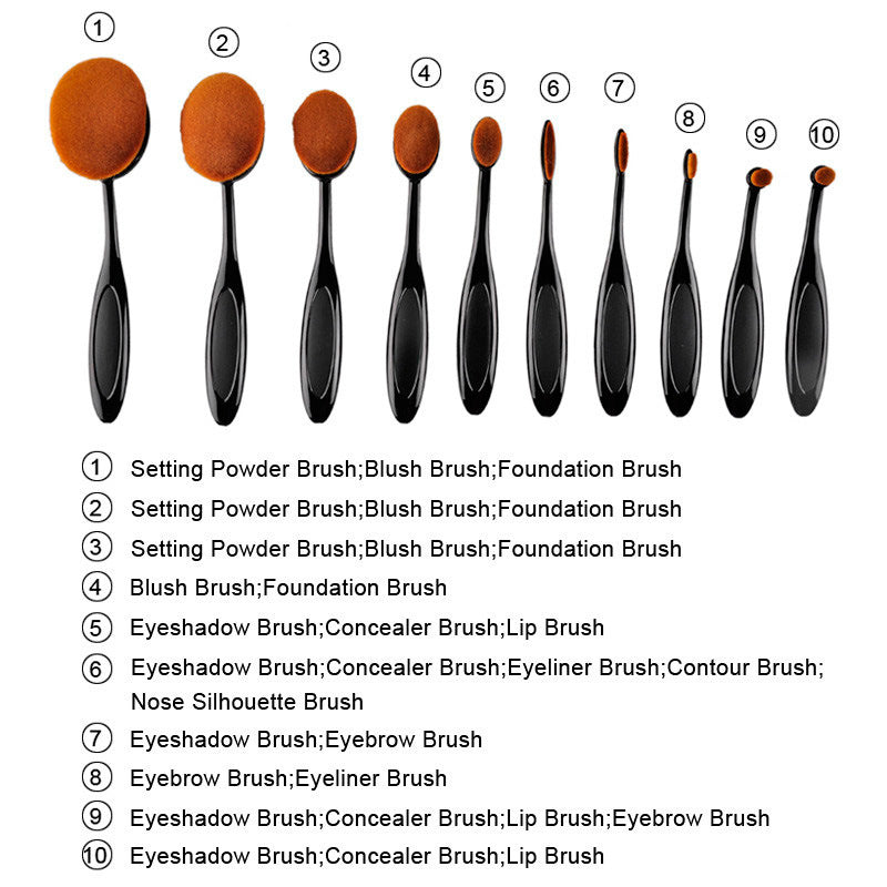 A - 10pc New fashionable Super SoftMakeup Brush Set