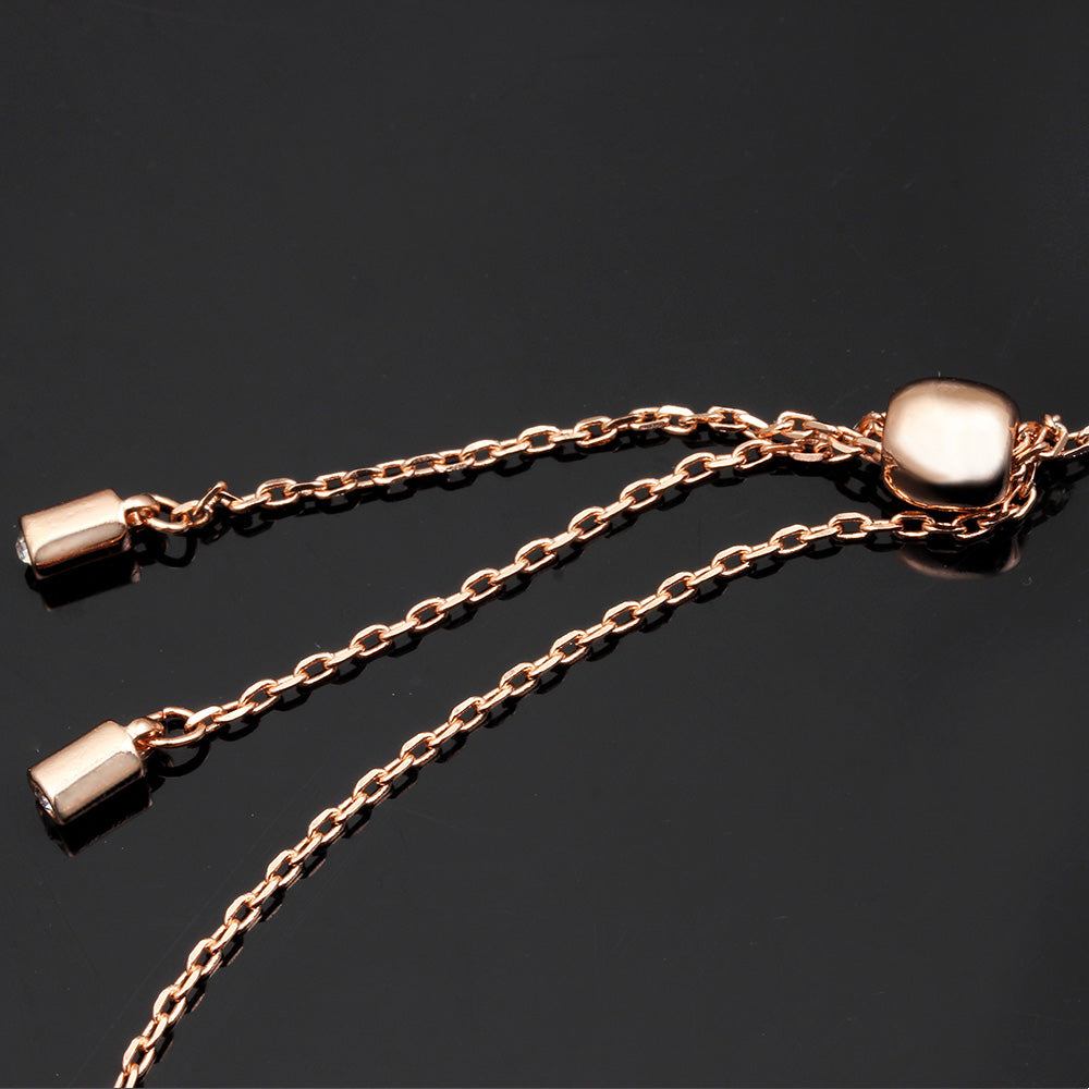 C - Rose Gold Crystal Butterfly Bow Tassel Chocker Alloy Necklace Pendant Birthday Wedding Gift