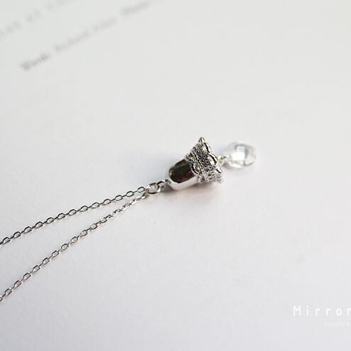 S925 Silver Hollow-out Lovely Bell Lace Water Drop Necklace pendant