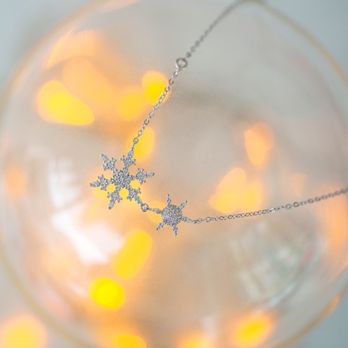 925 Silver Snowflake Women necklace