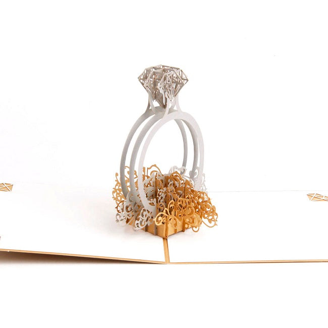 C - Engagement Paper new design Ring 3d valentine greeting cards