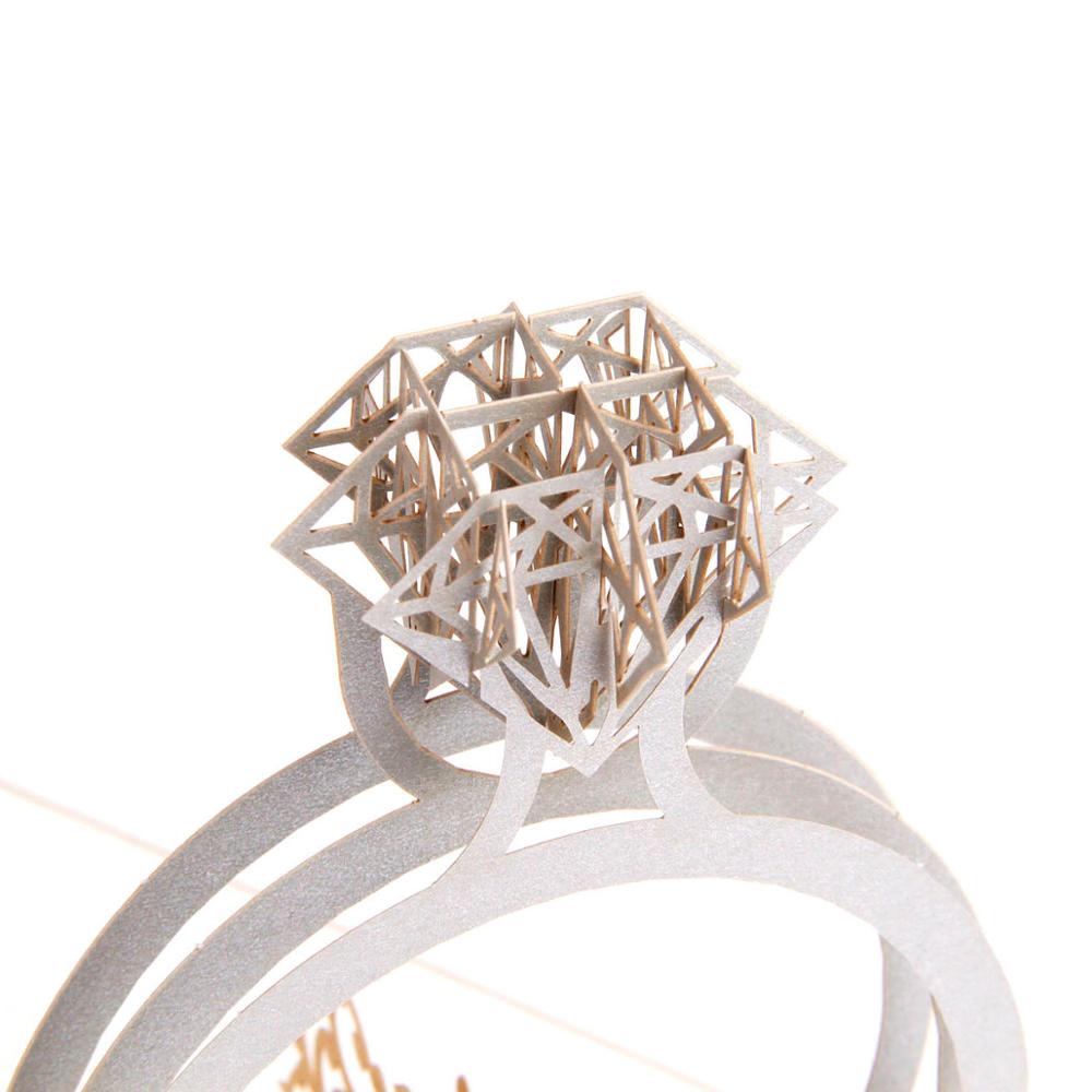C - Engagement Paper new design Ring 3d valentine greeting cards