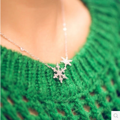925 Silver Snowflake Women necklace