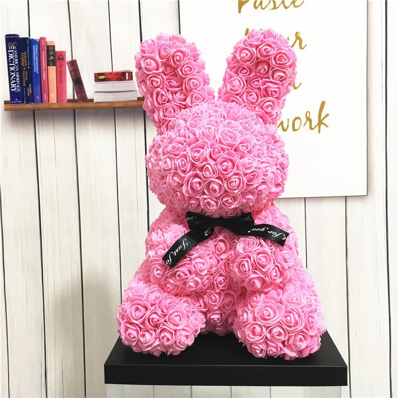 Bunny Eternal Rose Bear LIMITED EDITION Rabbit Handmade Foam Teddy Gift Graduation Wedding Birthday