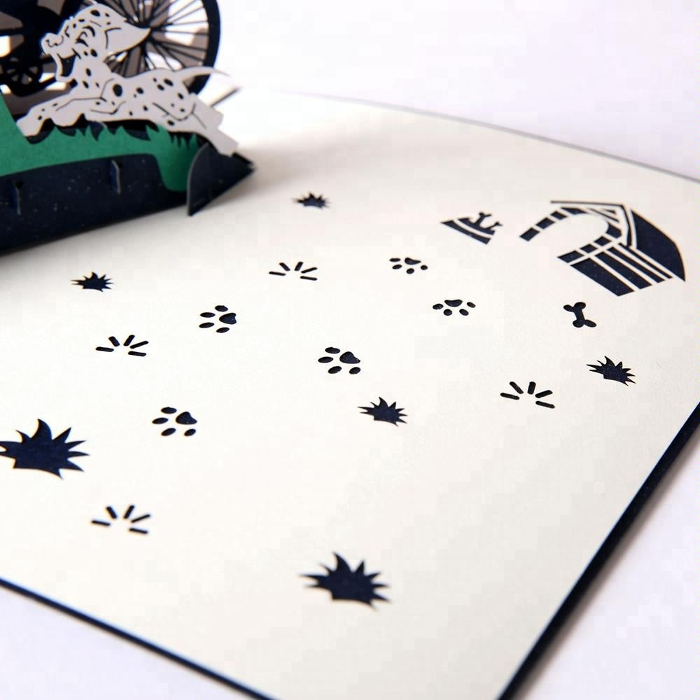 C - Father's Day Thank You Postcards 3D Pop up Handmade Paper Laser Cutting Greeting Cards