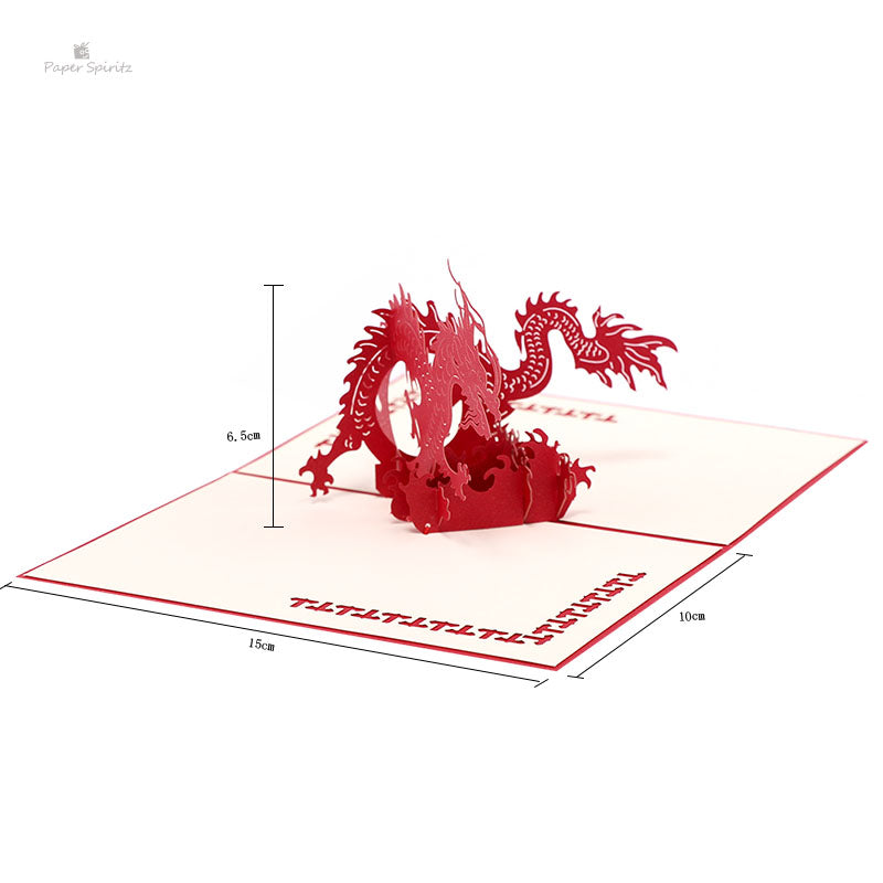 C - Chinese 3D dragon pop up card for new year gifts