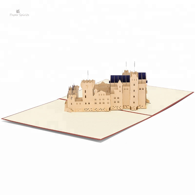 A2 - Schloss Neuschwanstein Pop Up Card Handmade New Swan Stone Castle Creative Origami Gift Cards Wholesale