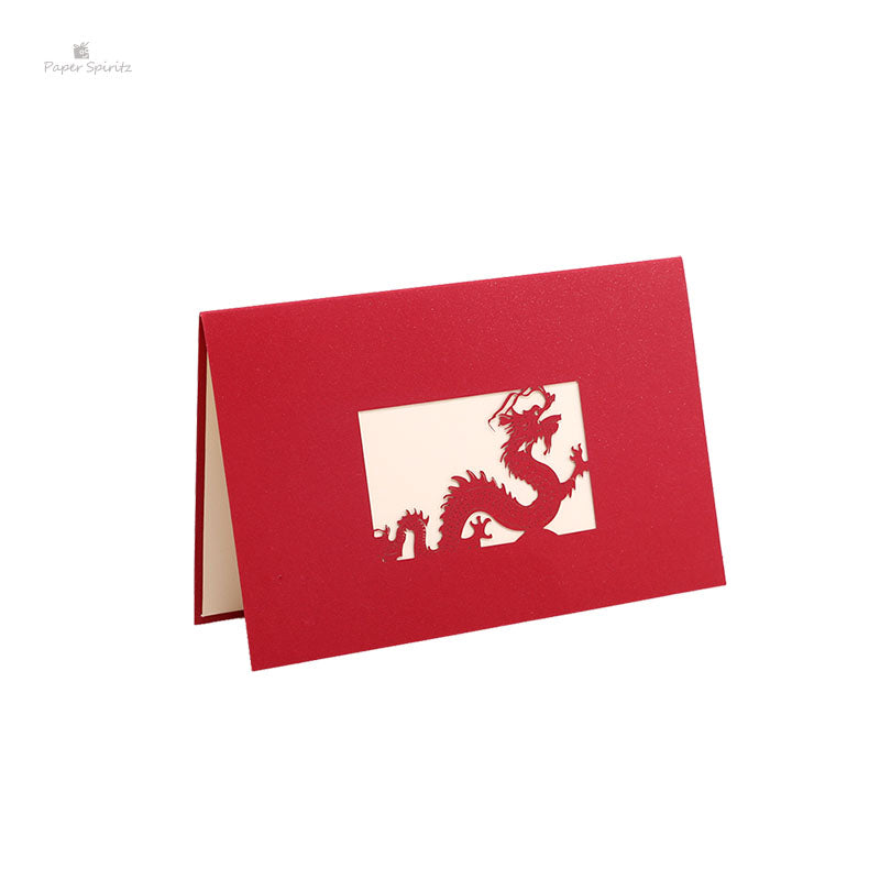 C - Chinese 3D dragon pop up card for new year gifts