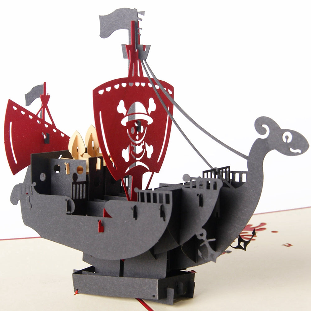 A1 - Pirate Unique custom design 3d pop up card for greeting
