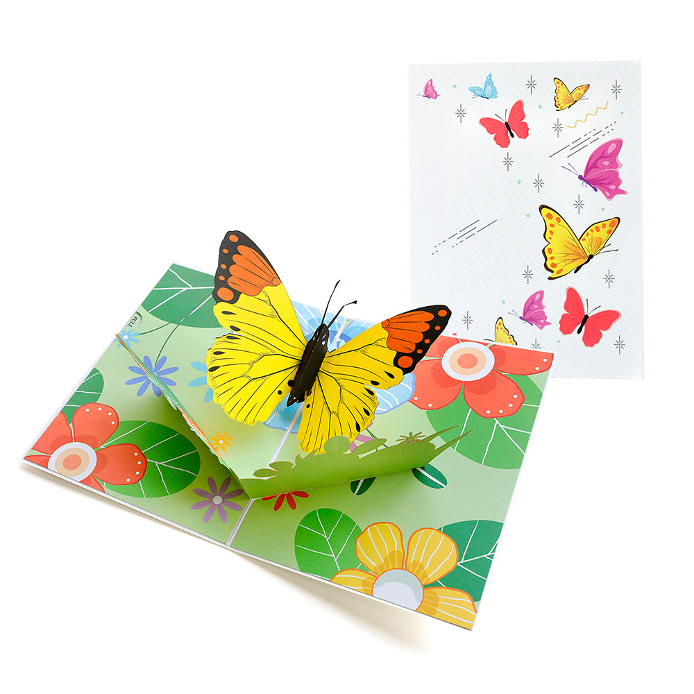B - Butterfly 3D Pop Up Greeting Card with Envelope